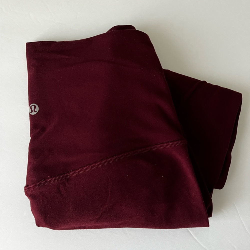 red merlot super high rise lululemon align leggings 28” size 6